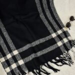 شال موهر صابونی‌ مشکی سفید ۴