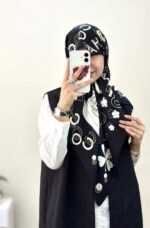 روسری ابریشم ژاکارد - Image 4